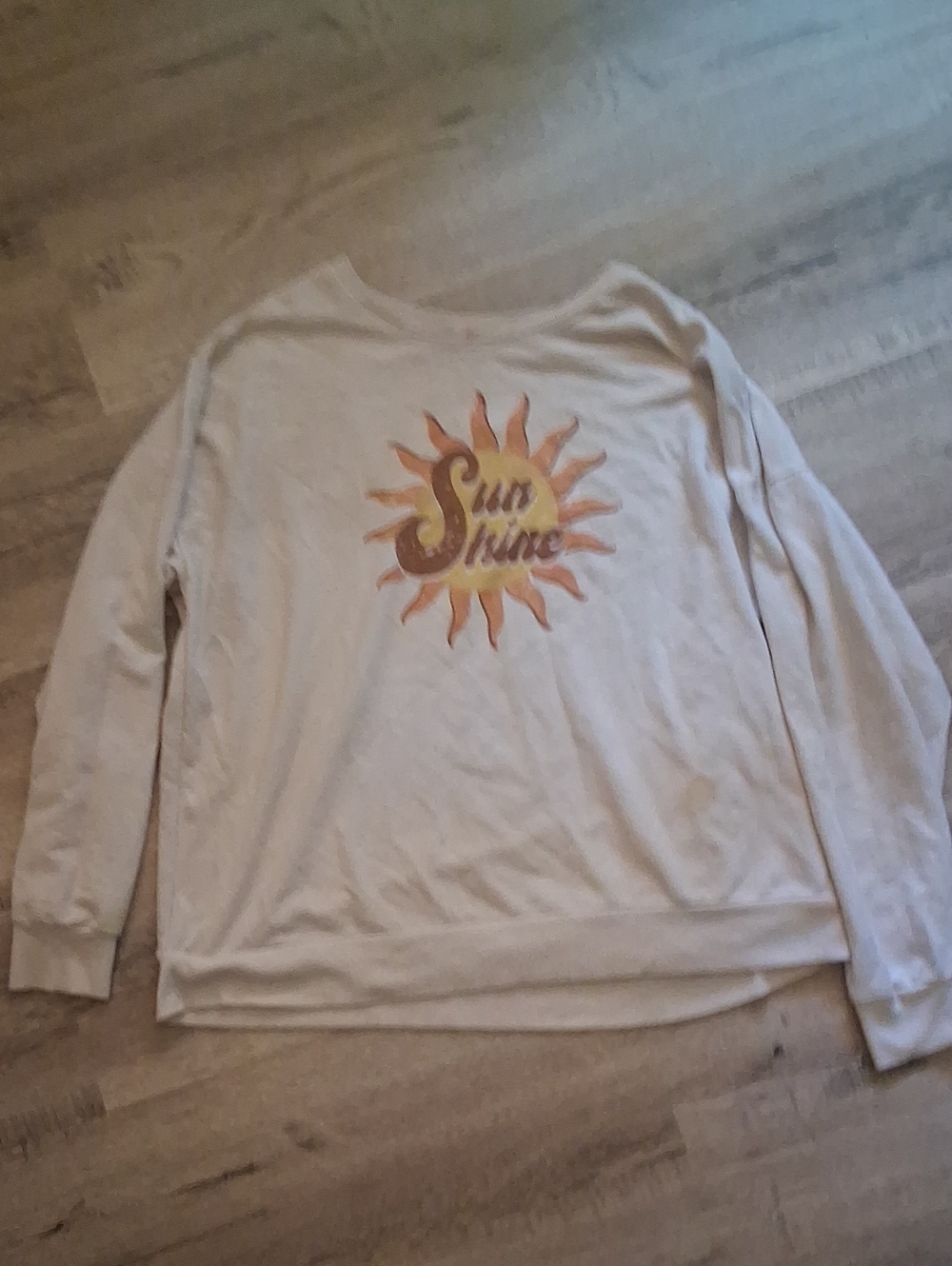 Secret Treasures Cream Long Sleeve Sweatshirt with Sun Graphic